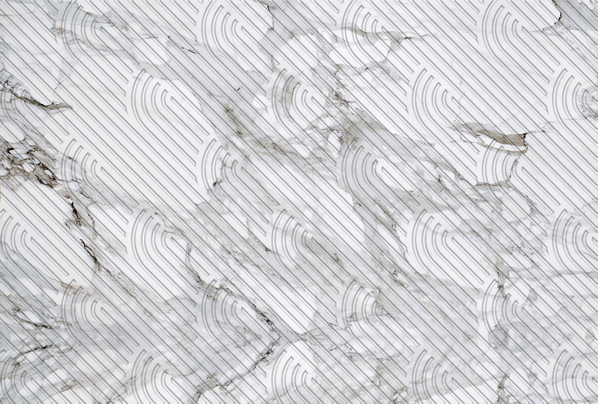 art deco imprinted marble wallpaper