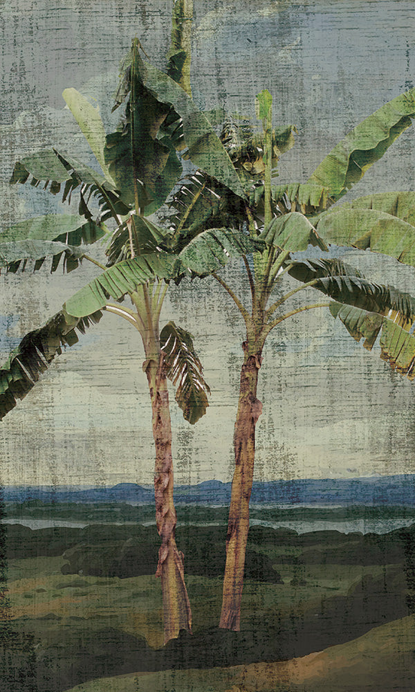 vintage tropical landscape wallpaper