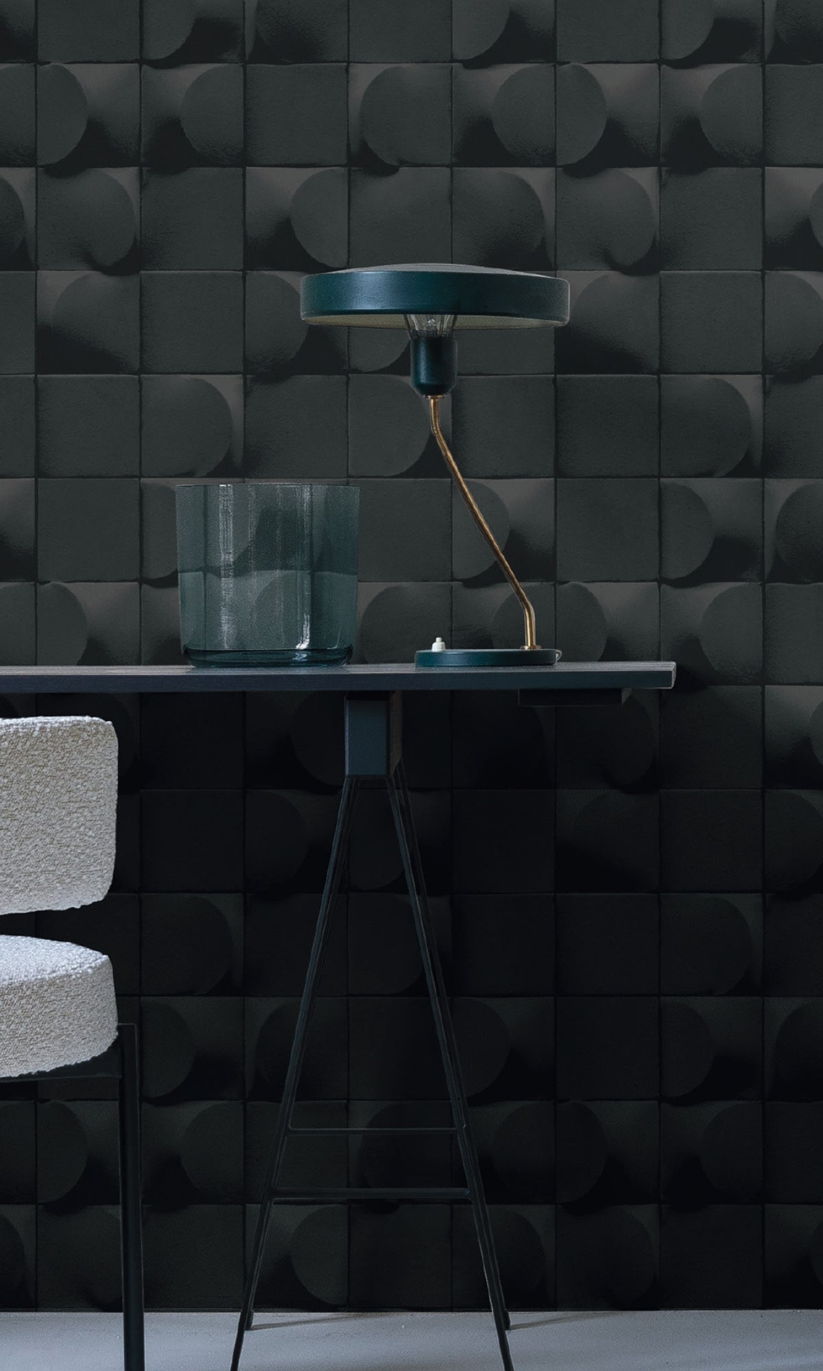 Anthracite 3D Blocks Geometric Wallpaper R8073