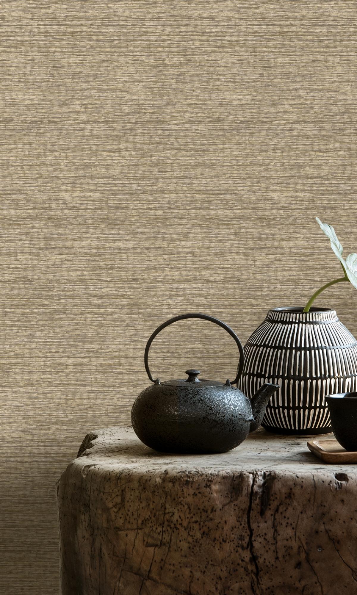 Jomon Beige Grasscloth Wallpaper R7900