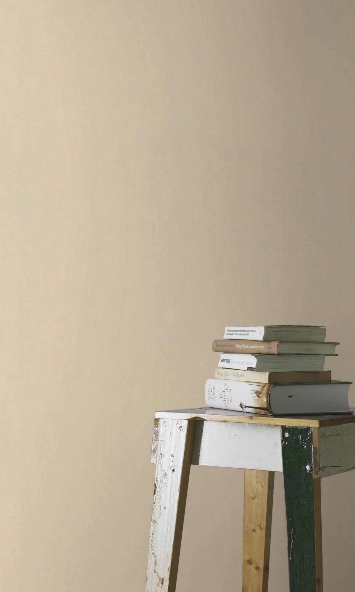 Beige Plain Textile Effect Textured Wallpaper R7861