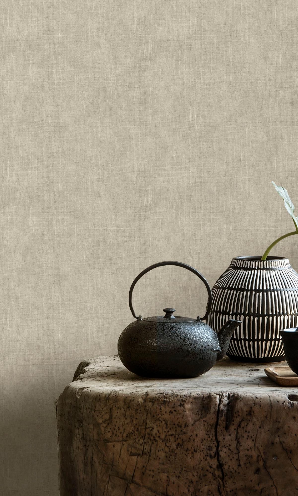 Beige Grasscloth-like Natural Wallpaper R7899