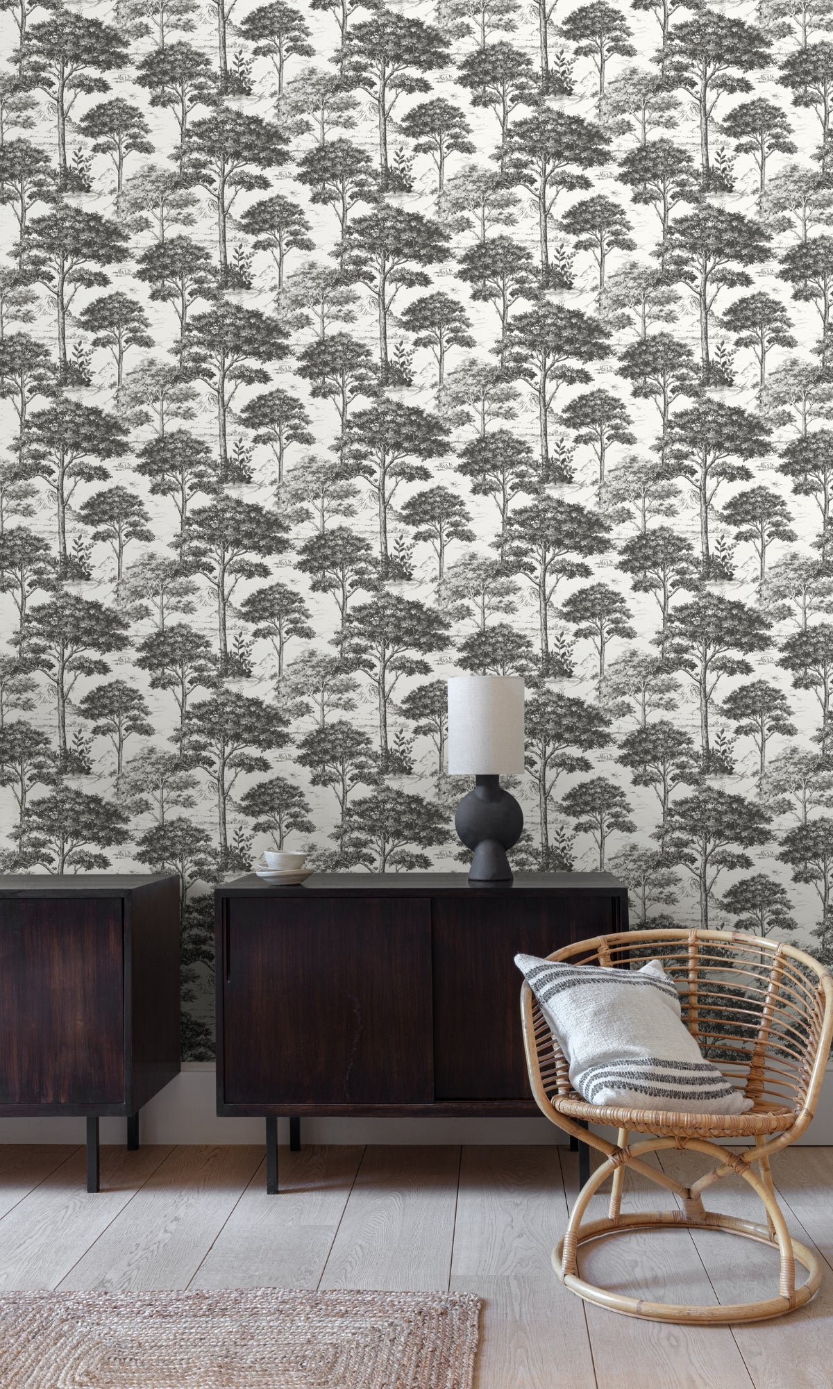 black tropical wallpaper, black trees wallpaper, black tropical foliage tresss wallpaper, bedroom wallpaper ideas, black accent wall, black accent wall ideas, black wall ideas, black feature wall, black wall design ideas, black aesthetic wallpaper, toile wallpaper black, black artistic wallpaper, black art wallpaper, wallpaper black background plain, black vintage wallpaper, black retro wallpaper