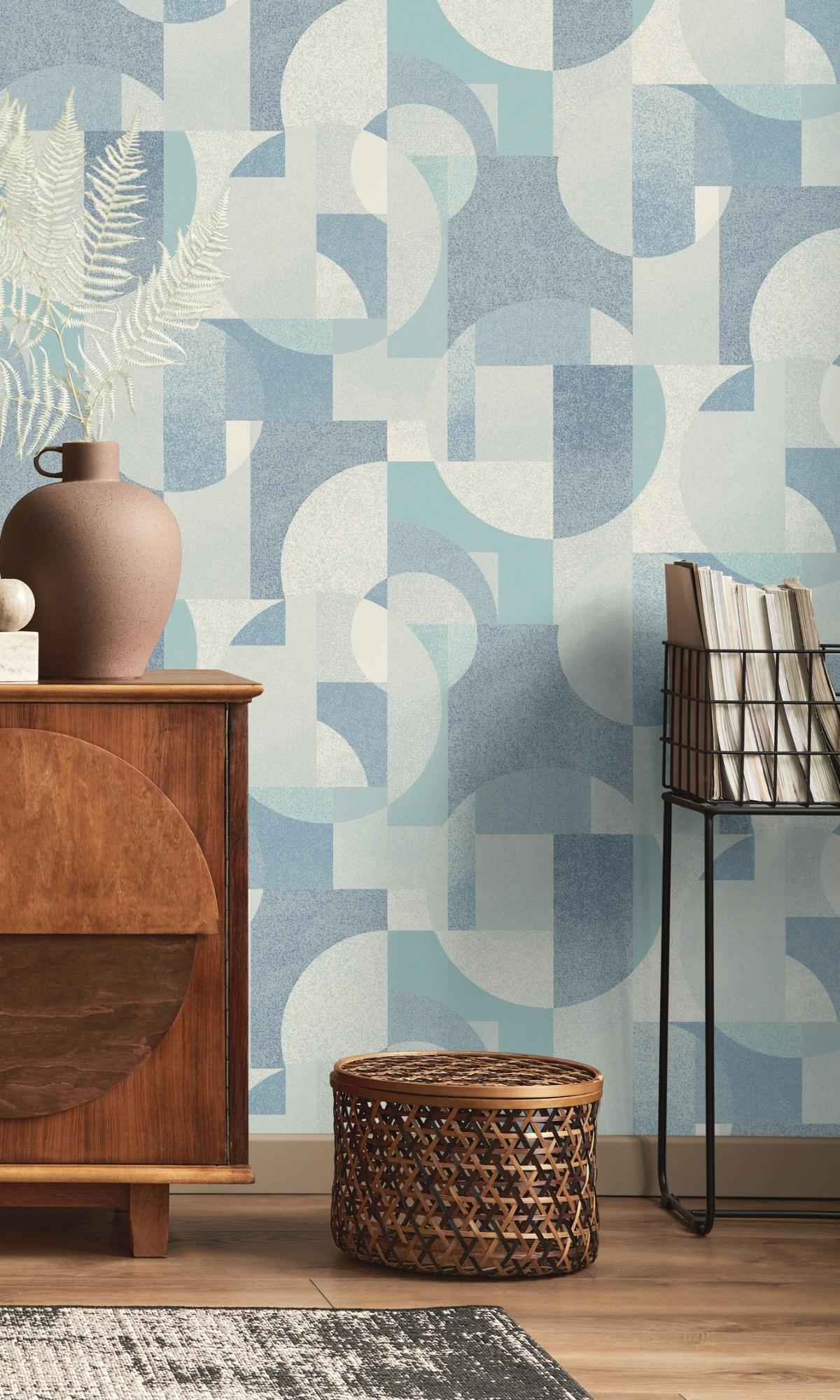 blue geometric wallpaper
