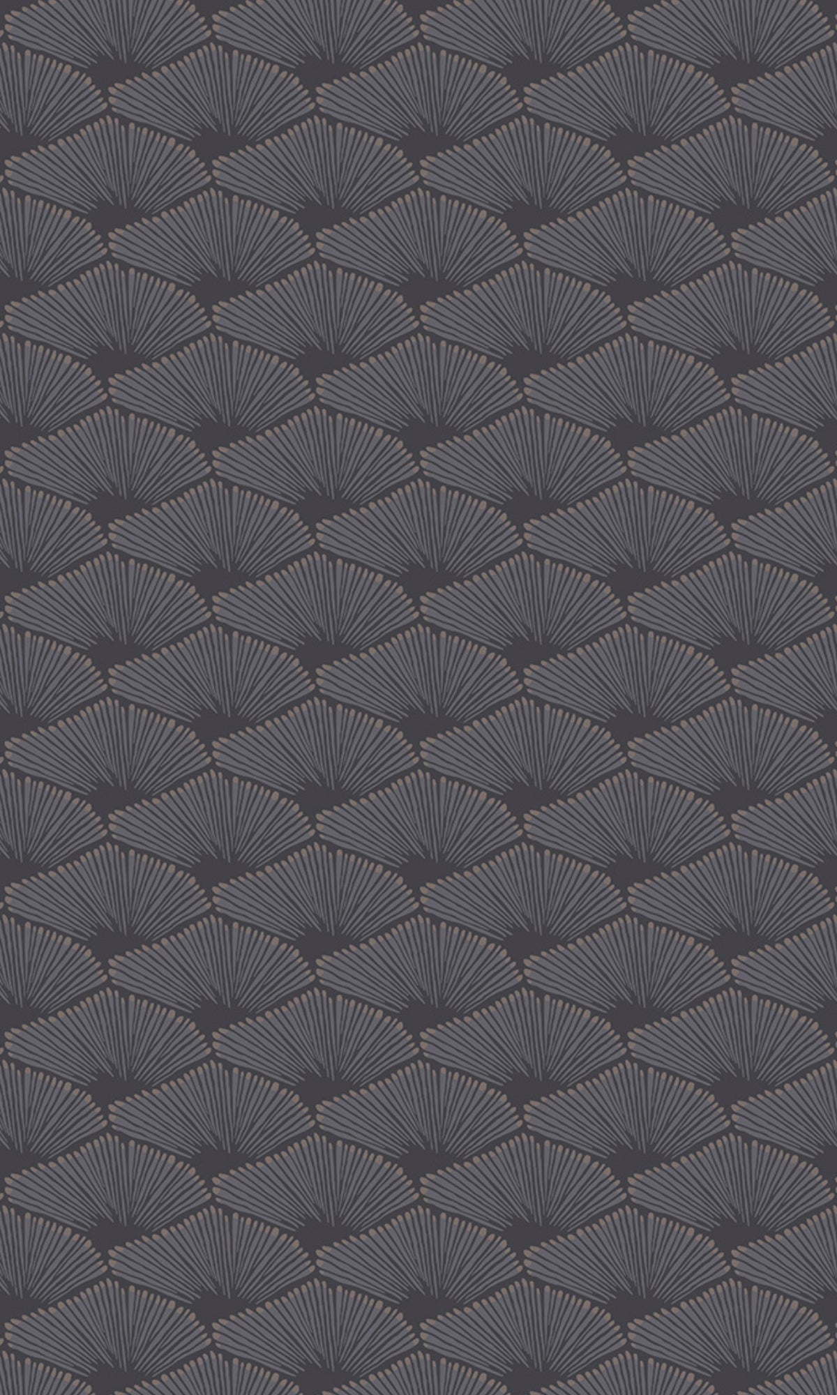 Dark Grey Minimalist Art Deco Fan Geometric Wallpaper R8123
