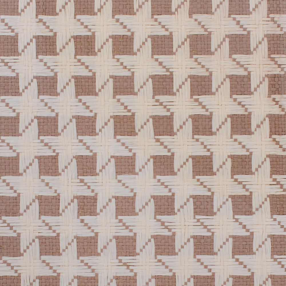 Brown and Beige Starry Basketweave Grasscloth Wallpaper R4610