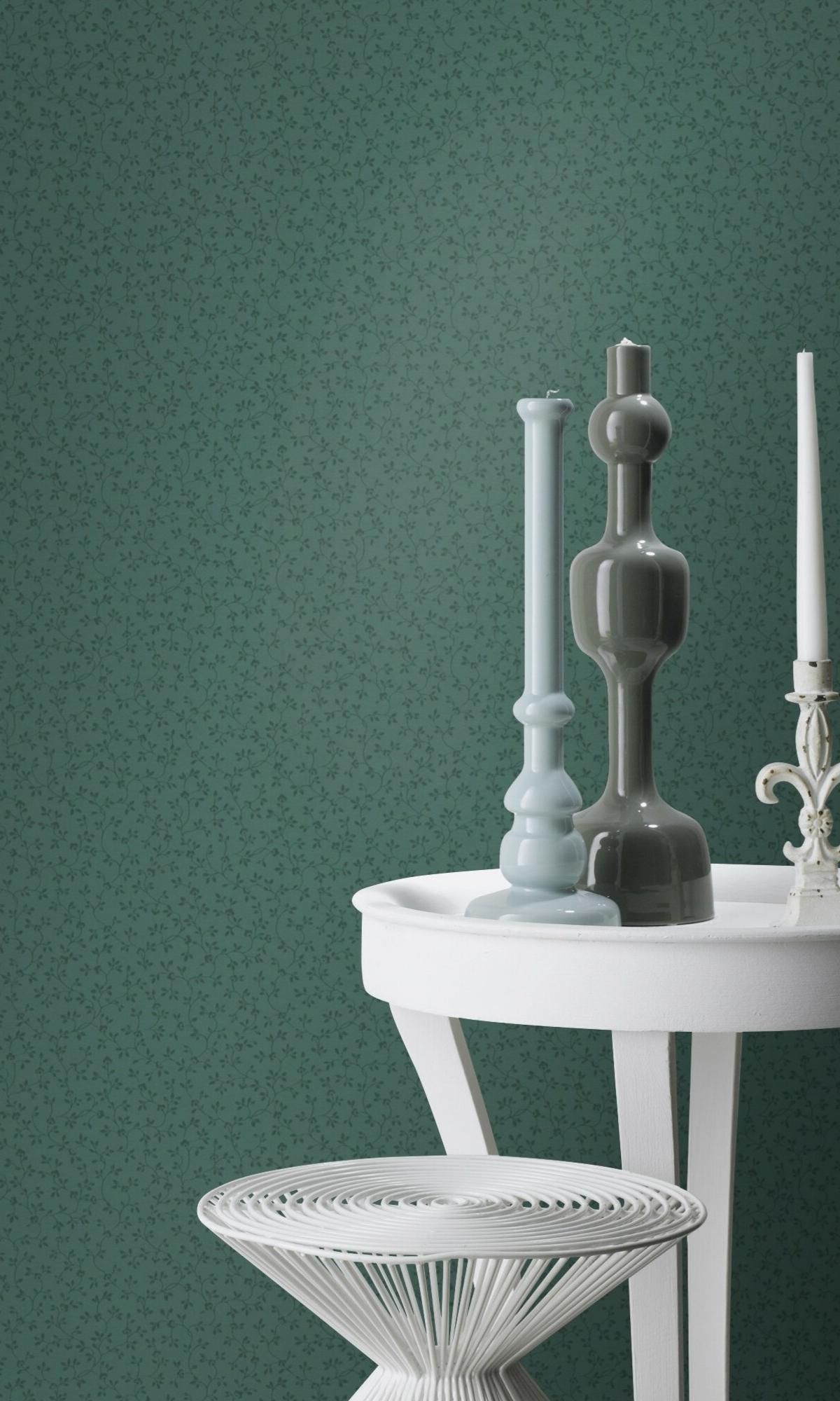 Green Minimalist All Over Prints FLoral Wallpaper R7856
