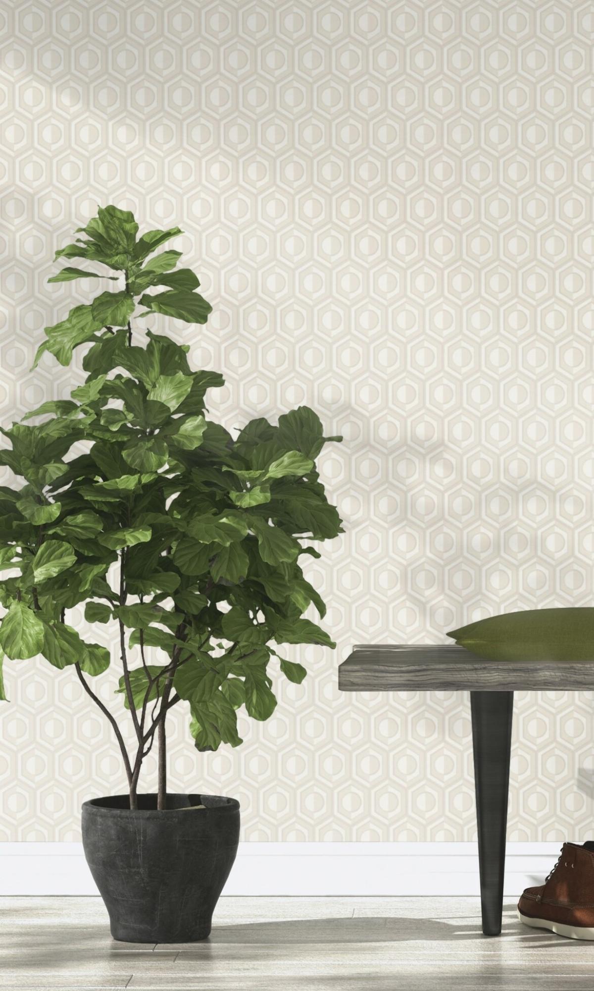 Grey 3D Retro Geometric Wallpaper R7889