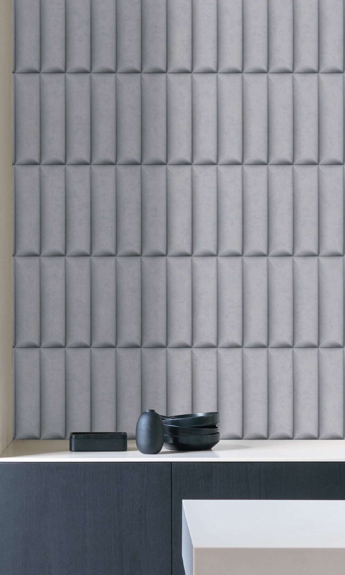 Grey 3d Concrete Like Tube Wallpaper R8081