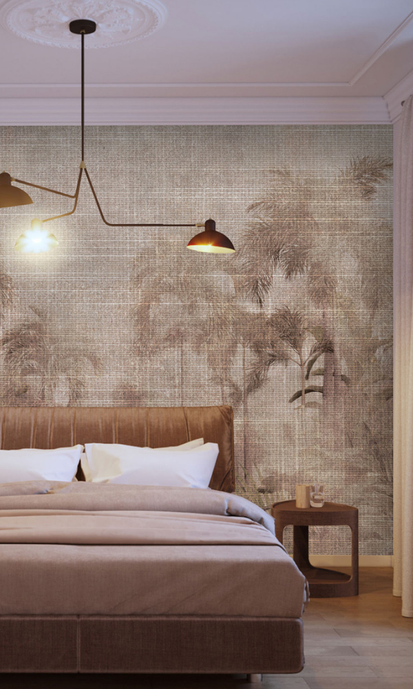 Brown Tropical Forest Trees Wallpaper Mural M9972- Sample