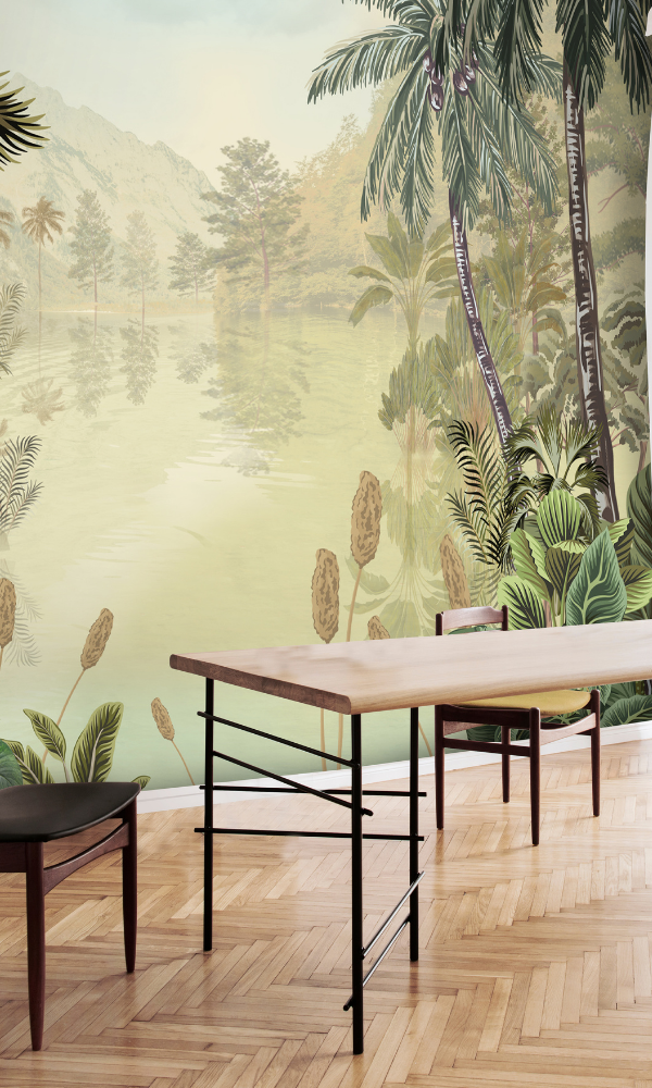 Green Mountain Tropical Paradise Wallpaper Mural M9987-Sample