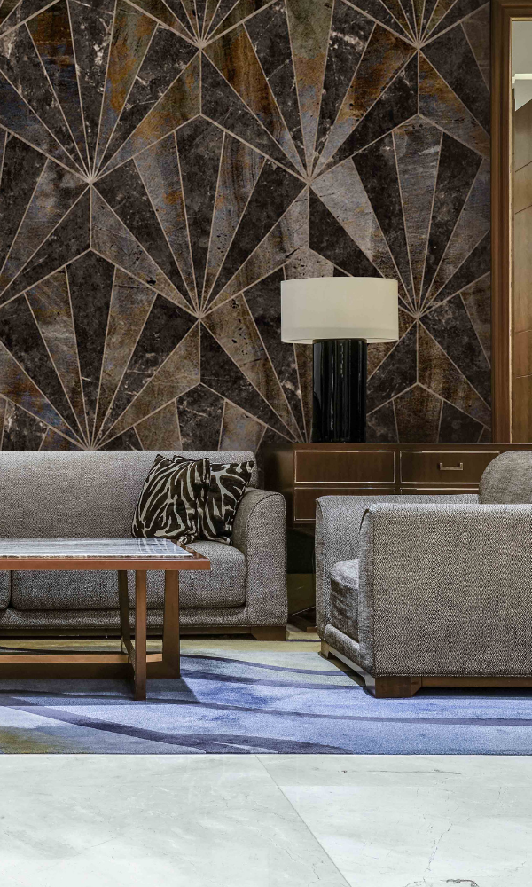 Rustic  Diamonds Geometric Wallpaper Mural M9998