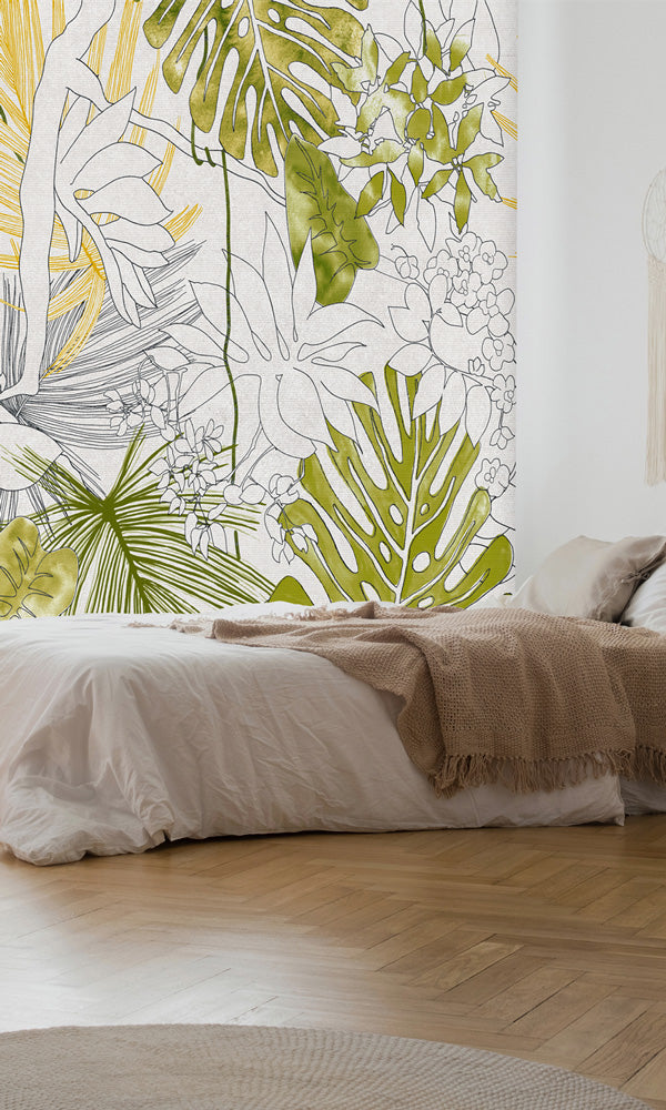 tropical hotel wallpaper