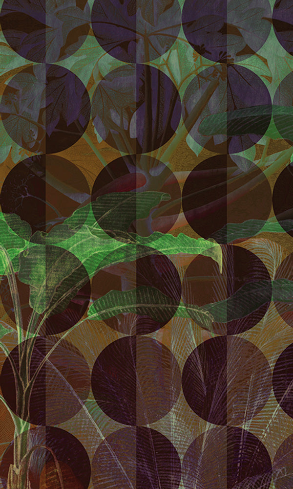 geometric nature mural wallpaper