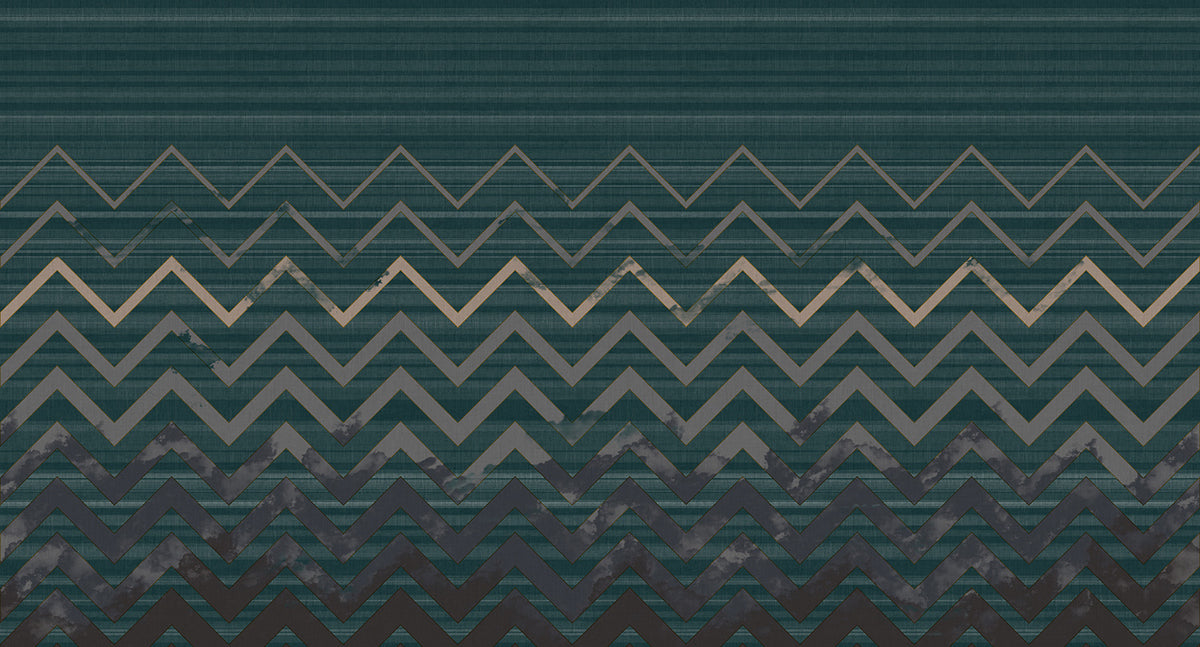 zigzag striped mural wallpaper