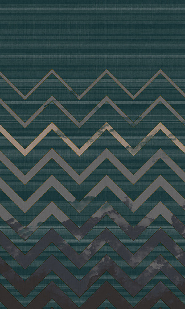 zigzag striped mural wallpaper
