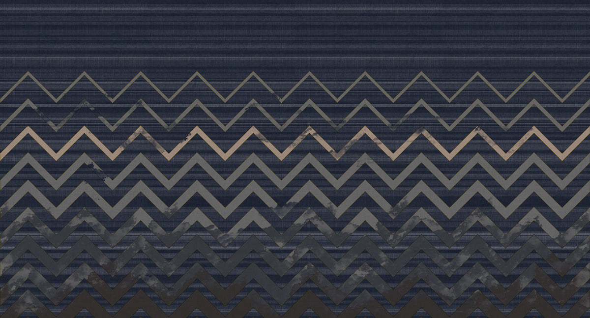 zigzag striped mural wallpaper