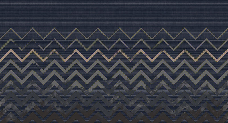 zigzag striped mural wallpaper