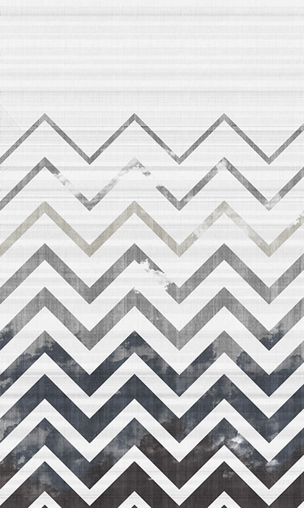 zigzag striped mural wallpaper