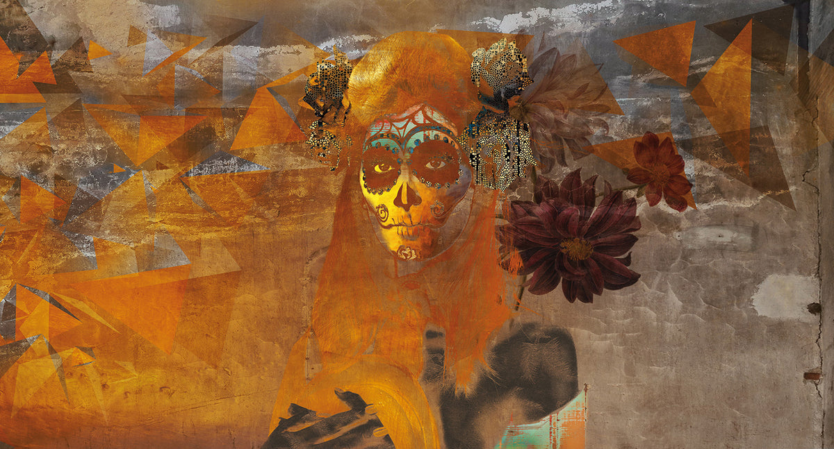 day of the dead mexican mural wallpaper