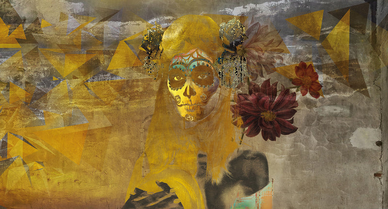 day of the dead mexican mural wallpaper