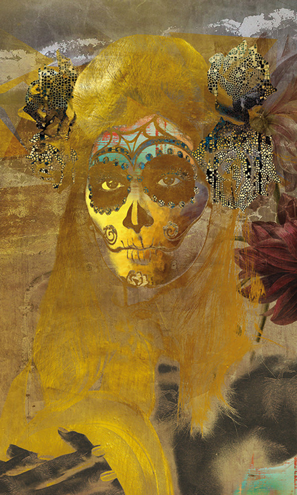 day of the dead mexican mural wallpaper