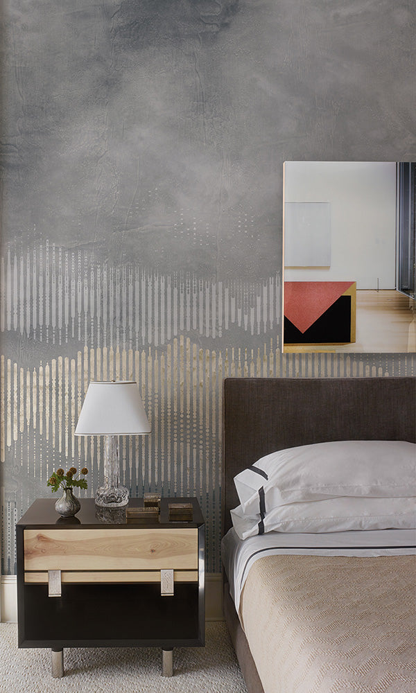 geometric abstract mountains mural wallpaper