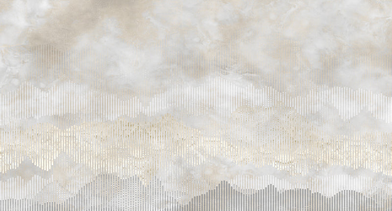 geometric abstract mountains mural wallpaper
