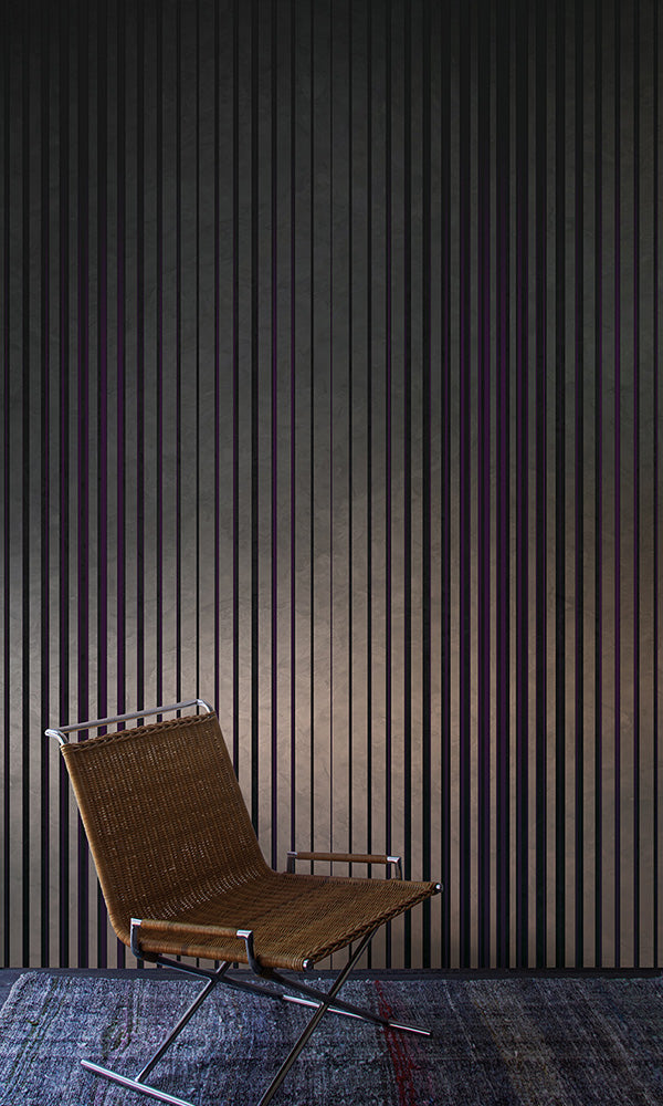 metallic striped mural wallpaper