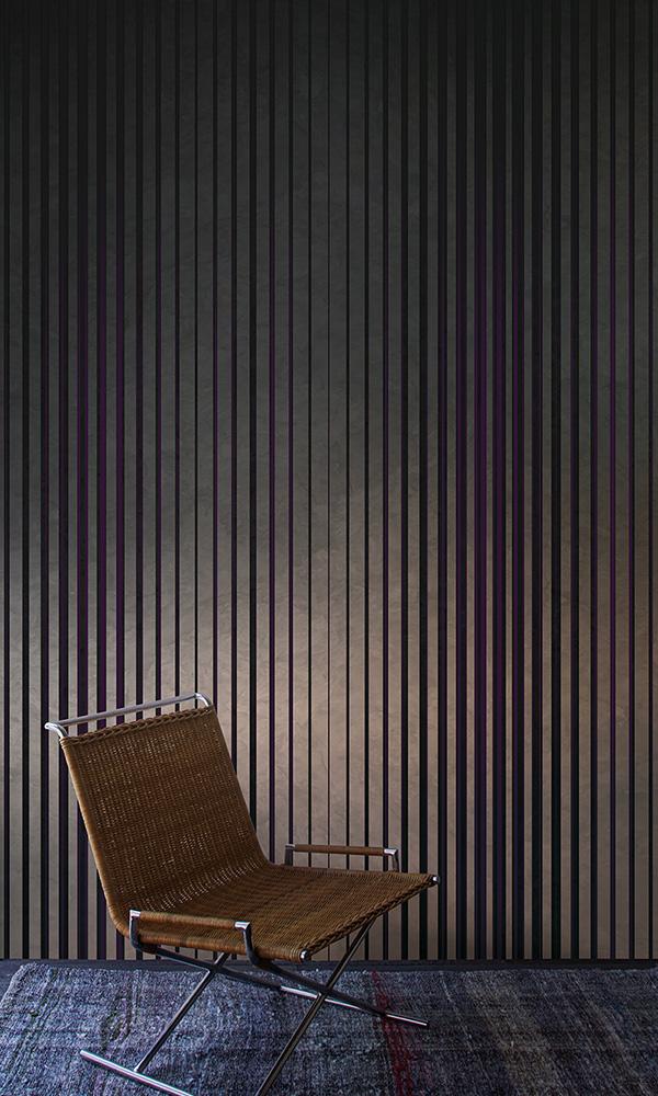 metallic striped mural wallpaper