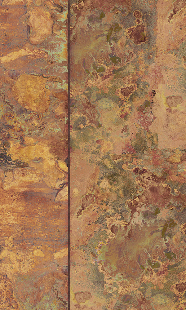 faux effects metal mural wallpaper