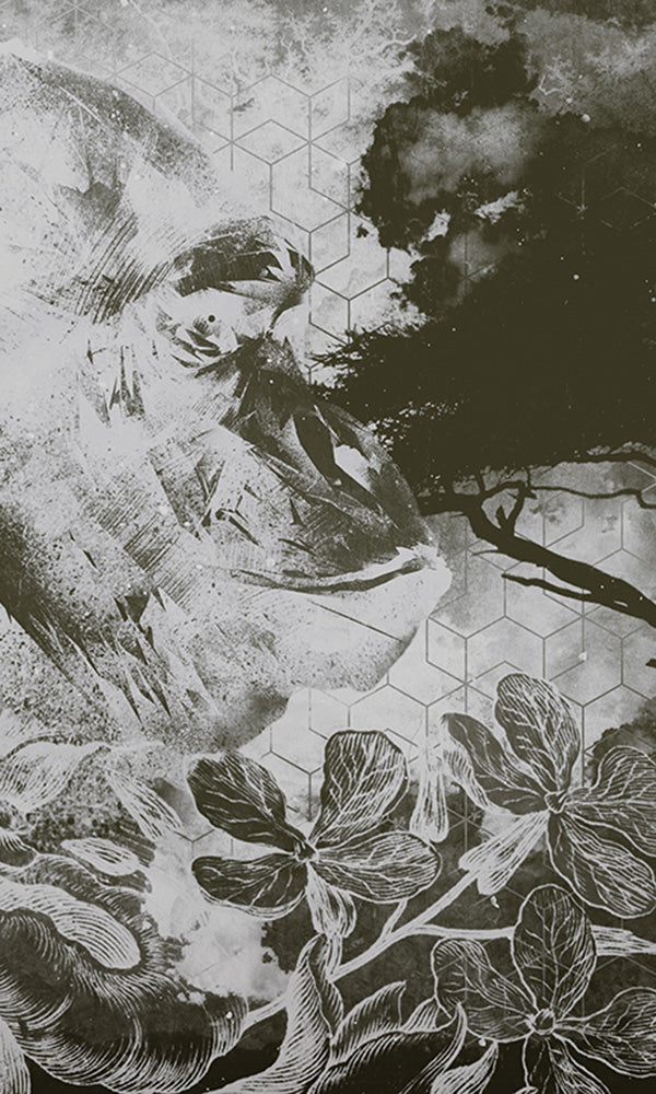 african nature illustration mural wallpaper