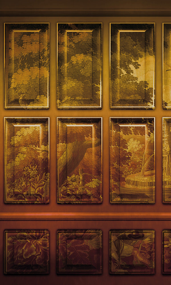 Orange Faux Art Panels M9498