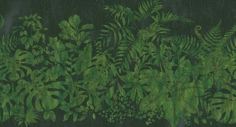 large printed botanical leaves mural wallpaper