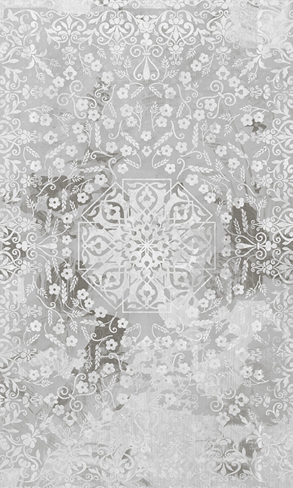 ornamental floral collage mural wallpaper