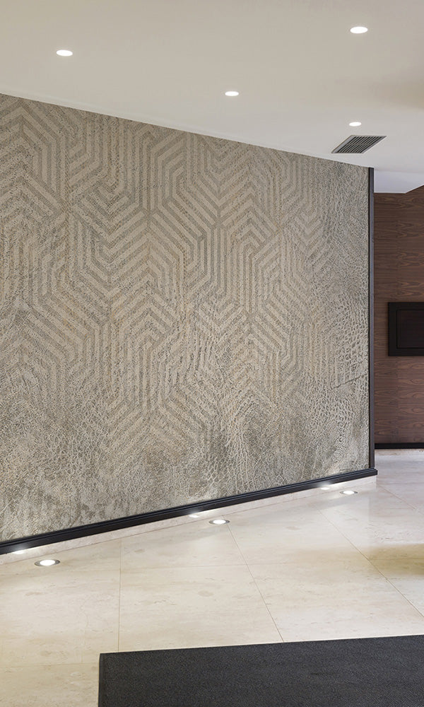 geometric reptile skin mural wallpaper