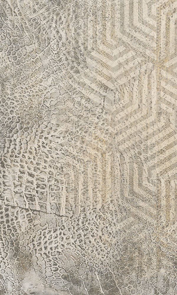geometric reptile skin mural wallpaper