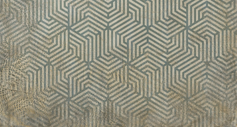geometric reptile skin mural wallpaper