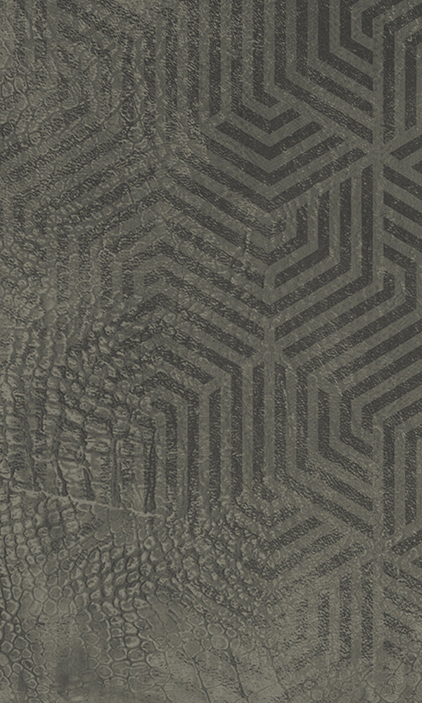 geometric reptile skin mural wallpaper