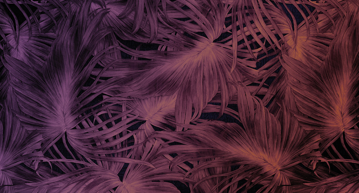 large flowing jungle botanicals mural wallpaper
