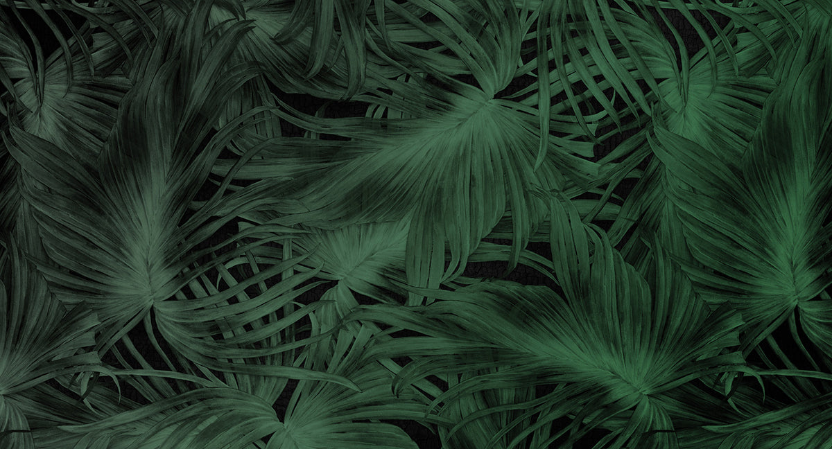 large flowing jungle botanicals mural wallpaper