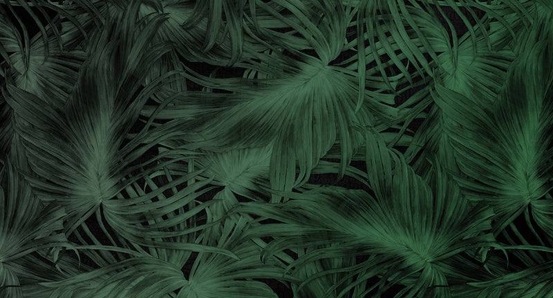 large flowing jungle botanicals mural wallpaper