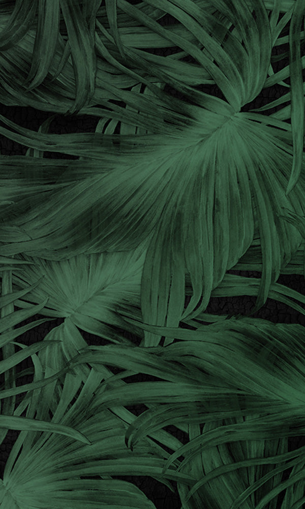 large flowing jungle botanicals mural wallpaper