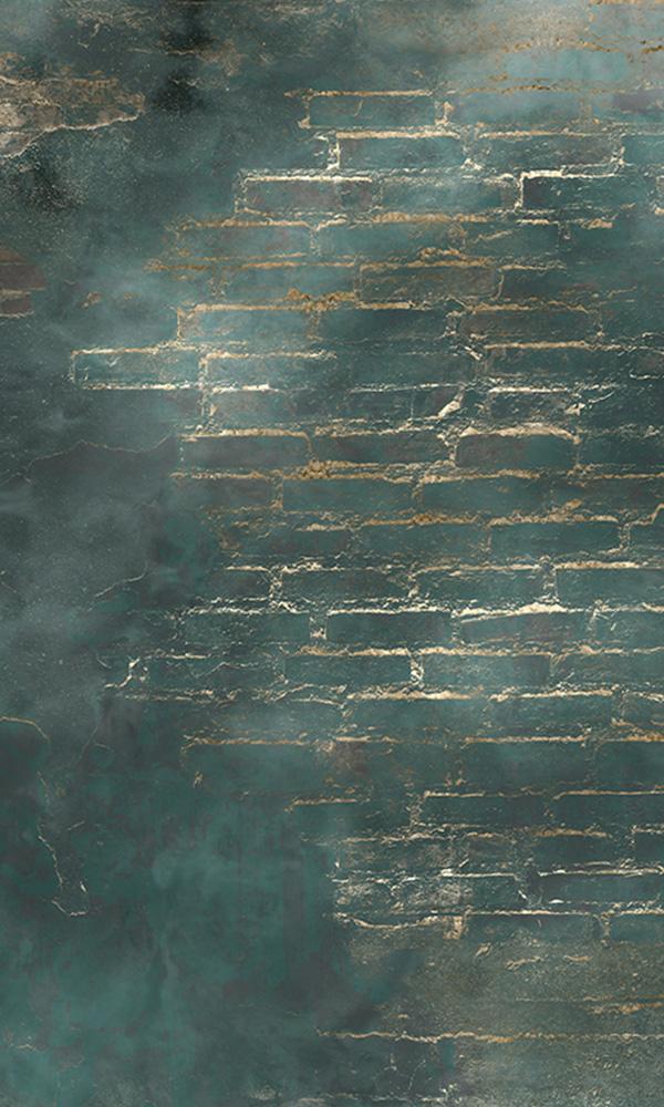 metallic faux brick wall mural wallpaper