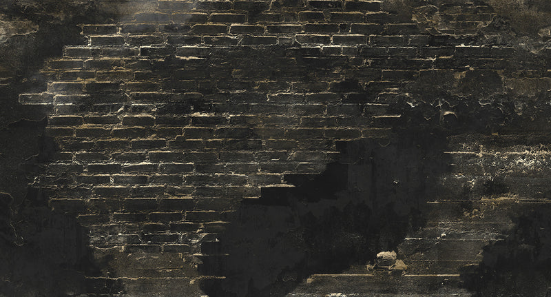 metallic faux brick wall mural wallpaper
