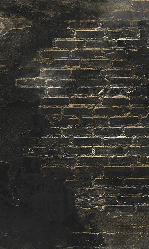 metallic faux brick wall mural wallpaper
