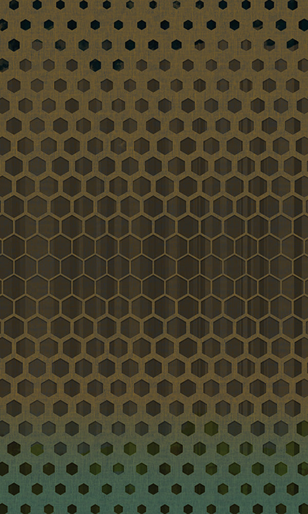 geometric hexagons mural wallpaper