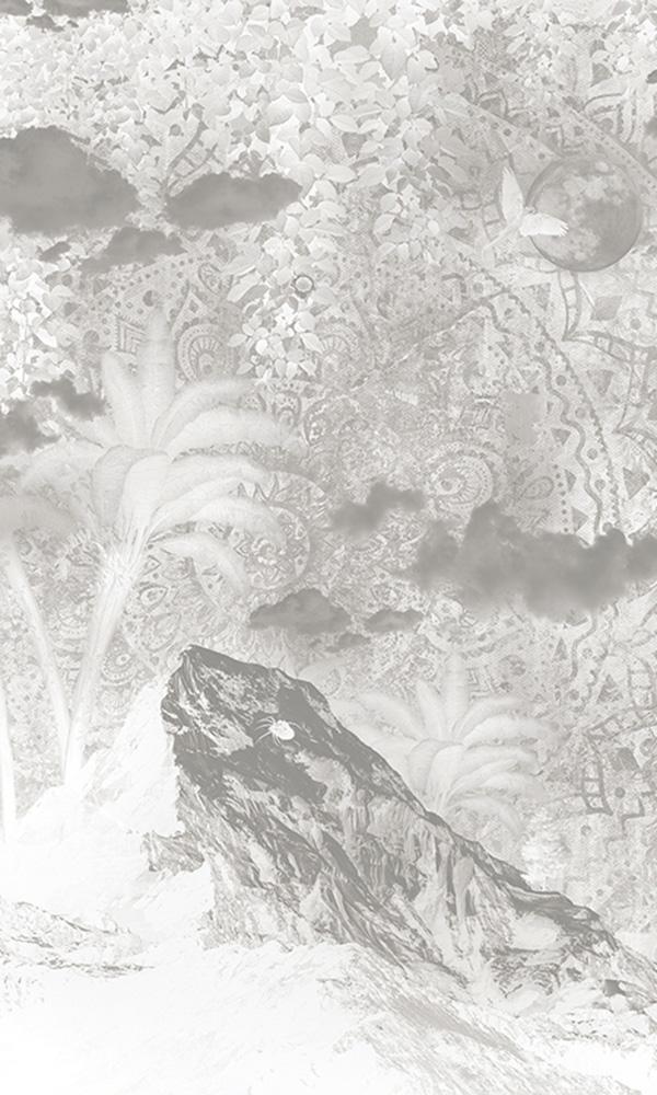 floral mandala landscape mural wallpaper