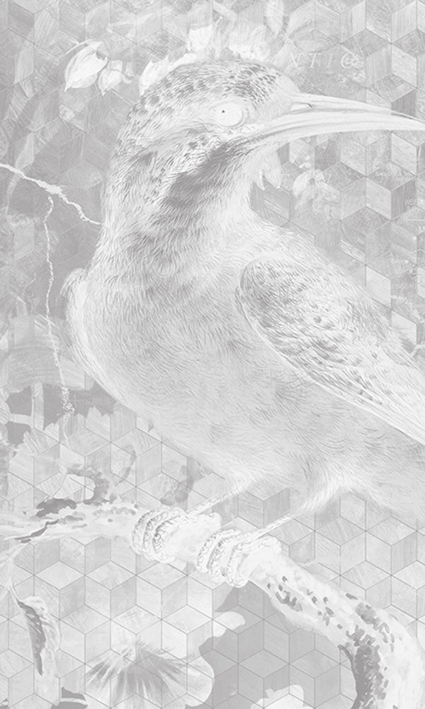 floral bird mural wallpaper