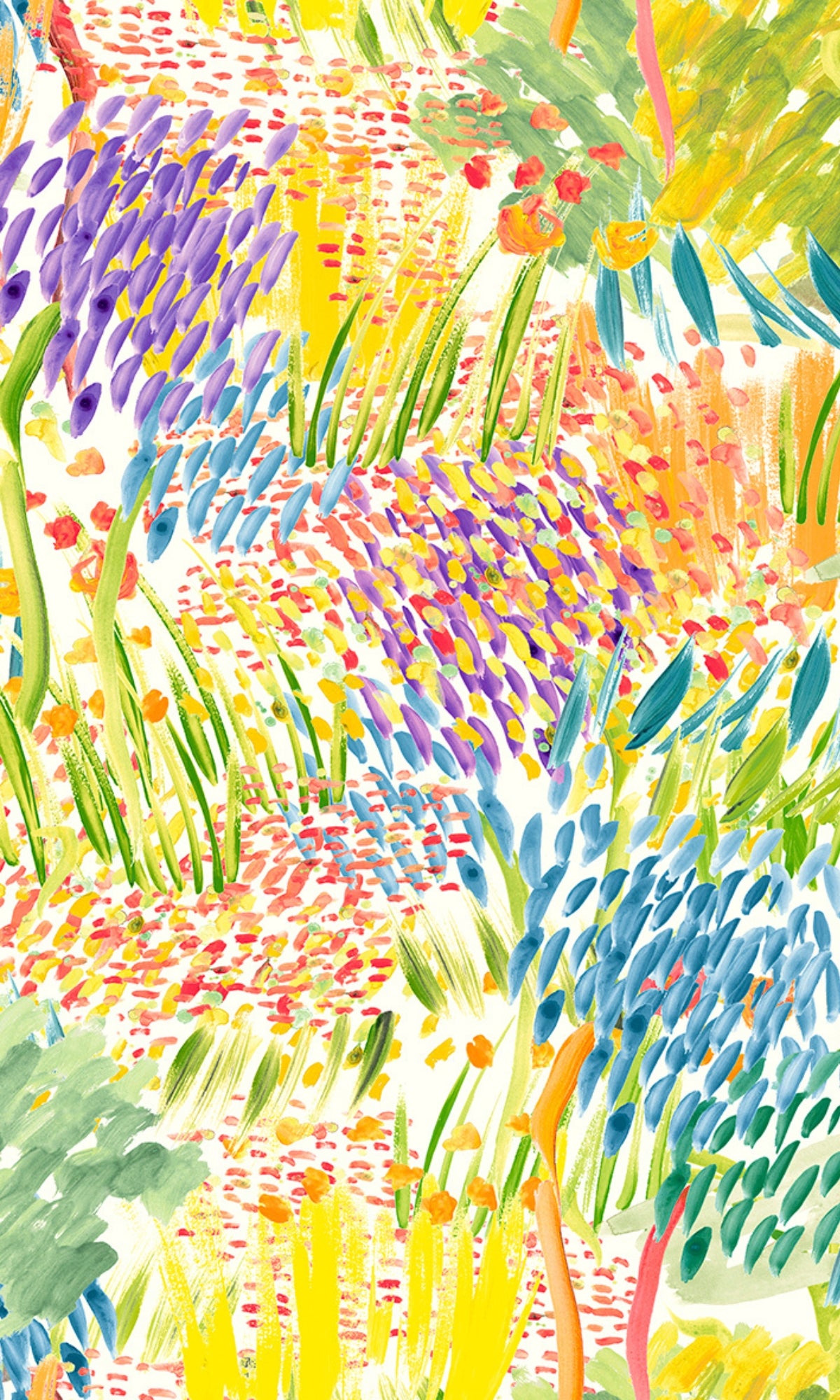 Multicolor Hand Painted Abstract Wallpaper R8136